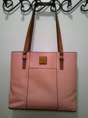 Dooney & Bourke Pebble Leather Small Lexington Shopper Pale Pink Purse Dust Bag